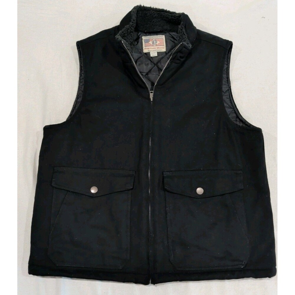WP WEATHERPROOF Men's XL Black Sherpa Collar Full-Zip Workwear Vest